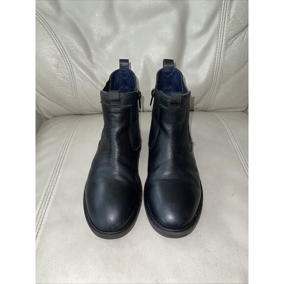 Zara  Ankle Boots Womens Size 37 Chelsea Faux Leather Black - Picture 2 of 10